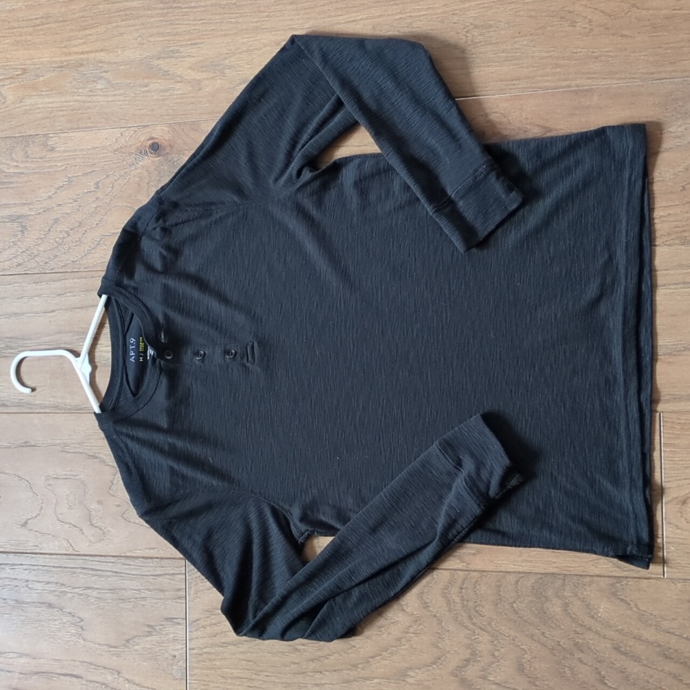 Apt. 9 Black Henley Long Sleeve